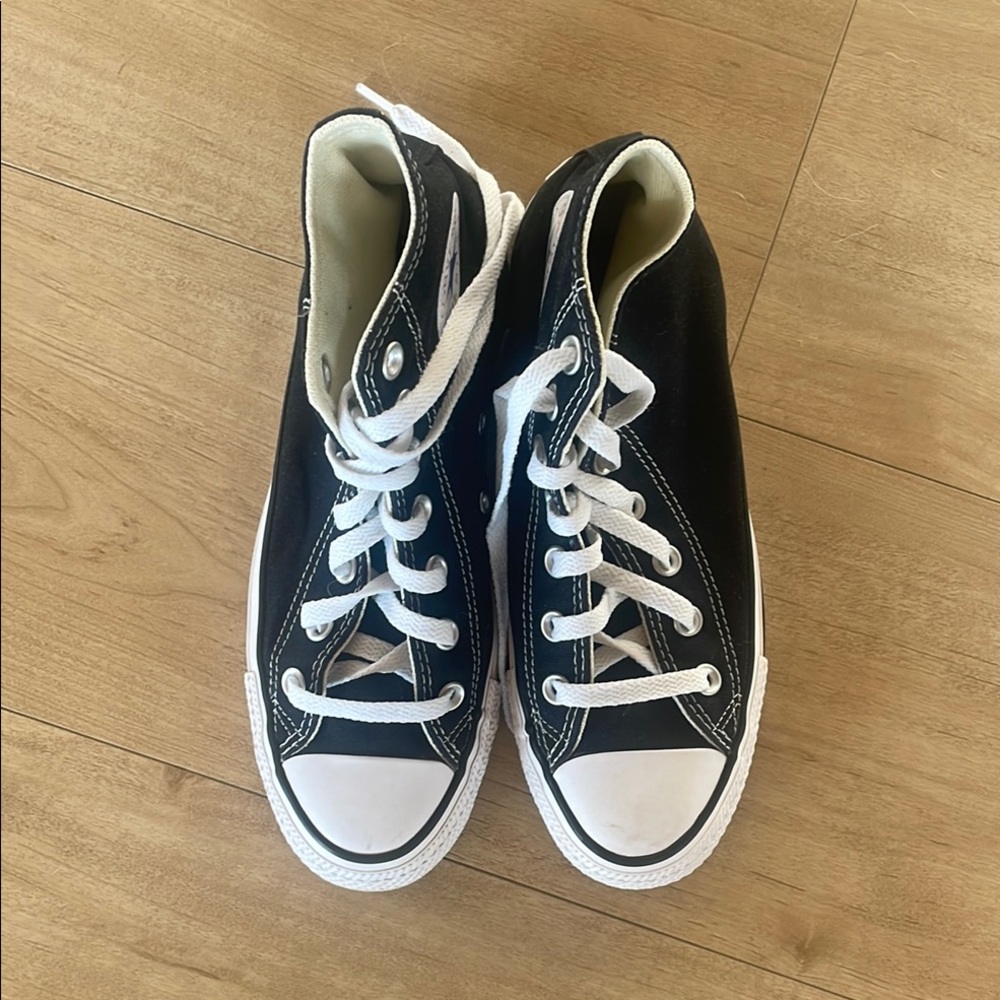 Converse Black High-Top Sneakers with White Laces